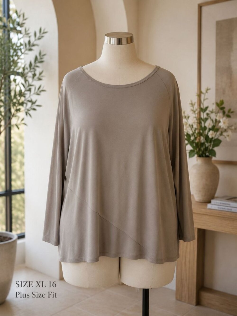 Shamask size (3) 16/18/20 Taupe Brown cotton top NEW